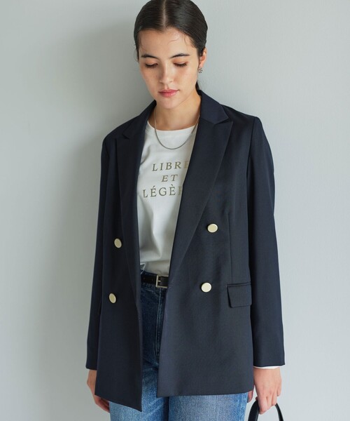 新品　Greed グリード ダブル ジャケット ウォッシャブル・防シワ　ネイビー size SHORTあり］Greed グリード ダブル ジャケット