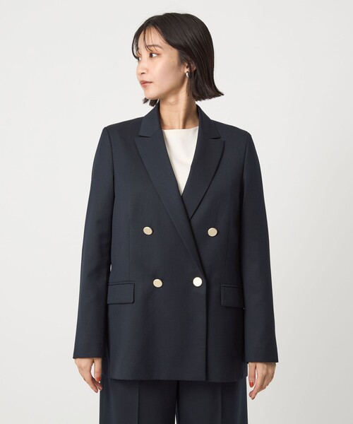 【美品】WEWILL ダブルテーラードジャケット オーバーサイズ 3 グリーン size SHORTあり］Greed グリード ダブル ジャケット ウォッシャブル