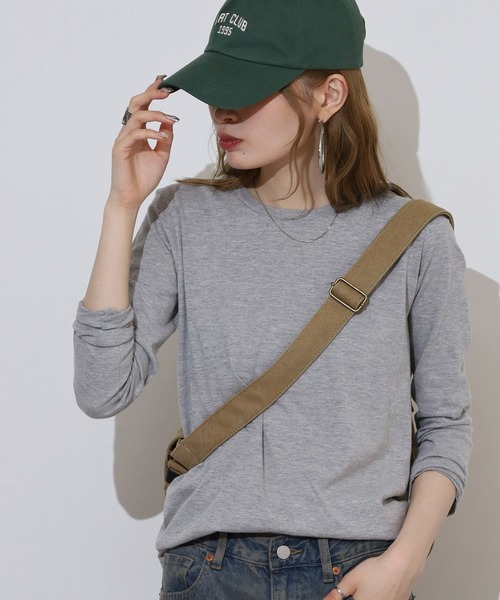TRUSS(トラス)の「TRUSS スリムフィットロングスリーブTシャツ(Tシャツ/カットソー・レディース・ネイビー/バーガンディー/ヘザーグレー・XS)」の12枚目の写真