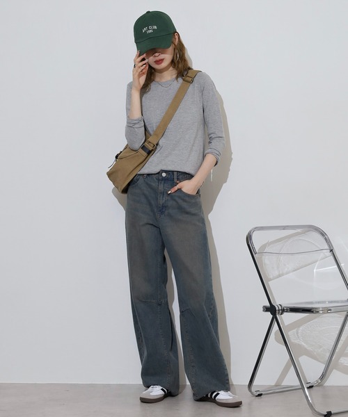 TRUSS(トラス)の「TRUSS スリムフィットロングスリーブTシャツ(Tシャツ/カットソー・レディース・ネイビー/バーガンディー/ヘザーグレー・XS)」の13枚目の写真