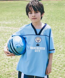nexchic（ネクシック）の「【Manchester City(マンチェスターシティ)コレクション】Vネックメッシュ半袖Tシャツ(110~150cm)（Tシャツ/カットソー）」