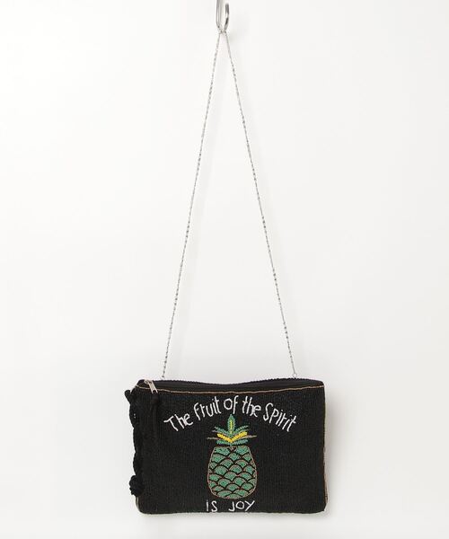 MAISON mou（メゾンムー）の「【Swaraj/スワラージ】パイナップルビーズBAG-M（手刺繍ビーズ）（クラッチバッグ・レディース・ブルー/ブラック・FREE）」の2枚目の写真