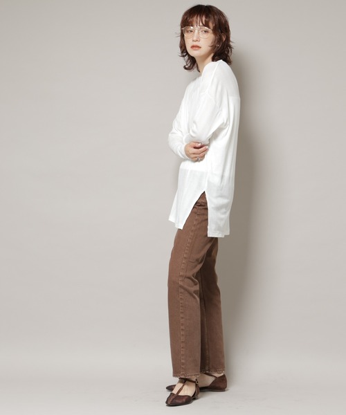 L'Appartement upper hights パンツブラウン upper hights/THE NIECE MID-RISE ブラウン（デニムパンツ