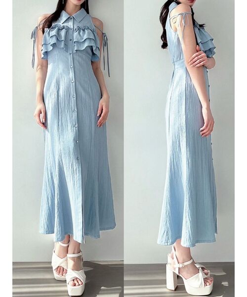 セール】【追加生産分】ラッフルマーメイドシャツワンピース