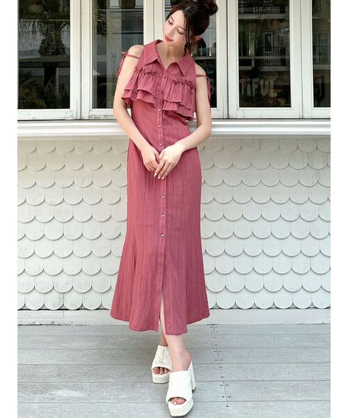 セール】【追加生産分】ラッフルマーメイドシャツワンピース