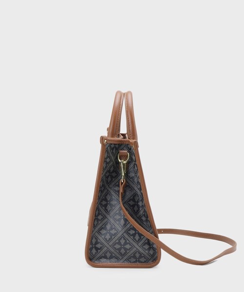 LAURA ASHLEY(ローラアシュレイ)の「【牛革/ショルダーベルト付き/Sサイズ】ミスタージョーンズ柄 バッグ(トートバッグ・レディース・ネイビー系/ブラック系・00)」の11枚目の写真