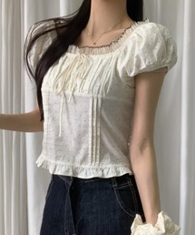 Lolime by mellfy memory（ロリミー バイ メルフィーメモリー）の「【Mellfy】シャーリング ドット クラシカル ブラウス（シャツ/ブラウス・レディース）」