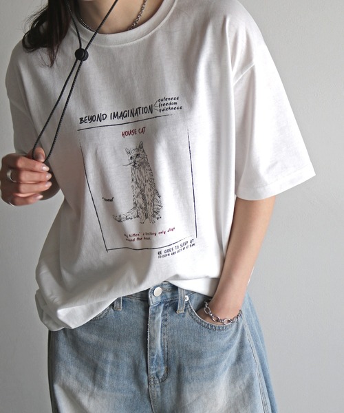 COURO（コウロ）の「ヴィンテージライクデザインＴシャツ（Tシャツ/カットソー・レディース・ネイビー系2/ライトグレー系1/ホワイト系2/ホワイト系/ライトグレー系2/ネイビー系1/ピンク/ライトグレー系/ネイビー系/ホワイト系1・FREE）」の11枚目の写真