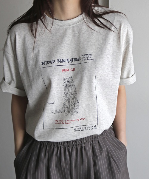 COURO（コウロ）の「ヴィンテージライクデザインＴシャツ（Tシャツ/カットソー・レディース・ネイビー系2/ライトグレー系1/ホワイト系2/ホワイト系/ライトグレー系2/ネイビー系1/ピンク/ライトグレー系/ネイビー系/ホワイト系1・FREE）」の17枚目の写真