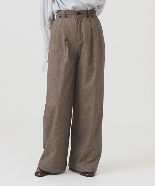 Ray BEAMS(レイビームス)の「RBS / ヘリンボン ワイド パンツ(その他パンツ・レディース・シルバー/ダークブラウン・0/1)」の6枚目の写真