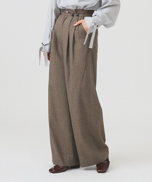 Ray BEAMS(レイビームス)の「RBS / ヘリンボン ワイド パンツ(その他パンツ・レディース・シルバー/ダークブラウン・0/1)」の7枚目の写真