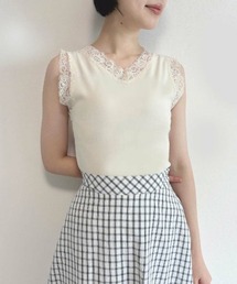 F i.n.t | 【接触冷感】フラワーレーステレコタンクトップ(タンクトップ)