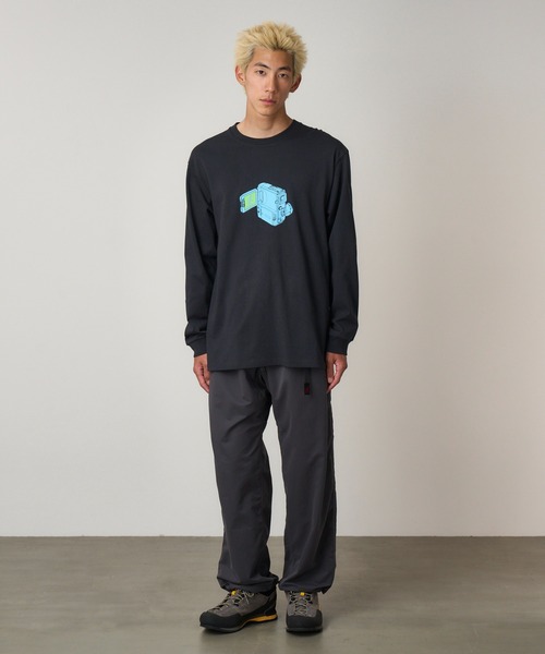 Gramicci（グラミチ）の「CAMCORDER L/S TEE｜カムコーダーロングスリーブTシャツ（Tシャツ/カットソー・メンズ・ヘザーグレー/ブラック系その他/ホワイト/オレンジ・S/M/L/XL/XXL）」の6枚目の写真