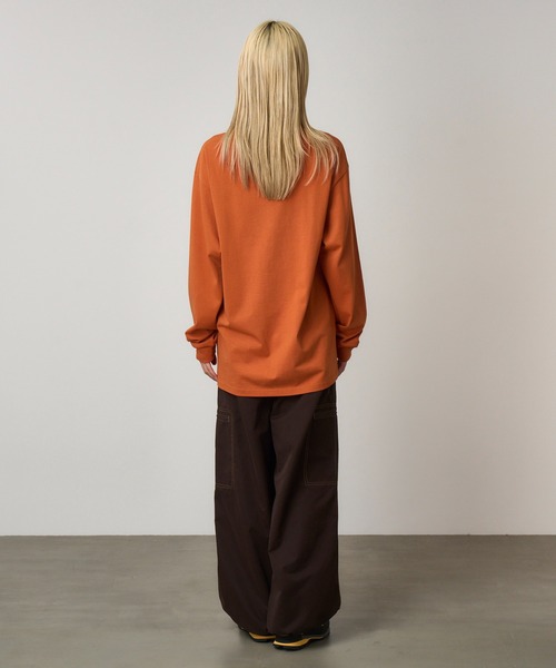 Gramicci（グラミチ）の「CAMCORDER L/S TEE｜カムコーダーロングスリーブTシャツ（Tシャツ/カットソー・メンズ・ヘザーグレー/ブラック系その他/ホワイト/オレンジ・S/M/L/XL/XXL）」の10枚目の写真