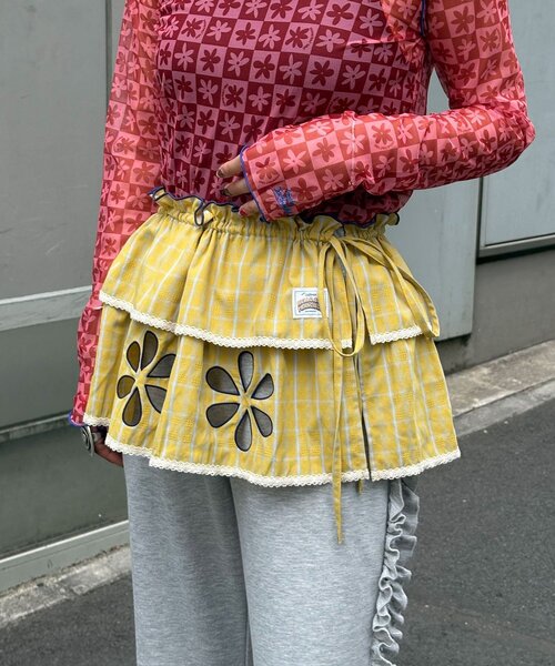 HELLO.SANFRANCISCO(ハローサンフランシスコ)の「【HELLO.SANFRANCISCO/ハローサンフランシスコ】マルチウェイフラワーカット巻きスカート(スカート・レディース・ホワイト/ベージュ/イエロー・ONE SIZE)」の8枚目の写真