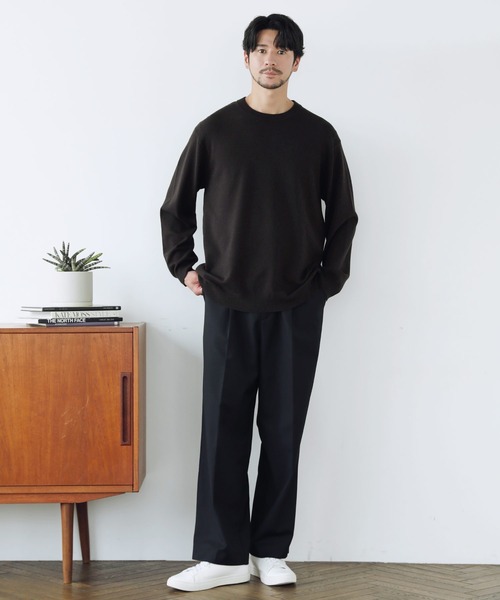 SPU(スプ)の「【吸湿発熱、ウォッシャブル、抗ピリング、シルク混、3シーズン着用可能】 機能性シルク混コンフォート ベーシック長袖クルーネックニット(ニット/セーター・メンズ・ブラウン/グレー/ブラック/ホワイト/ネイビー・M/S/XL/L)」の22枚目の写真
