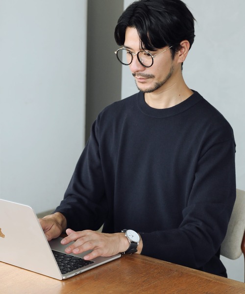 SPU(スプ)の「【吸湿発熱、ウォッシャブル、抗ピリング、シルク混、3シーズン着用可能】 機能性シルク混コンフォート ベーシック長袖クルーネックニット(ニット/セーター・メンズ・ブラウン/グレー/ブラック/ホワイト/ネイビー・M/S/XL/L)」の20枚目の写真