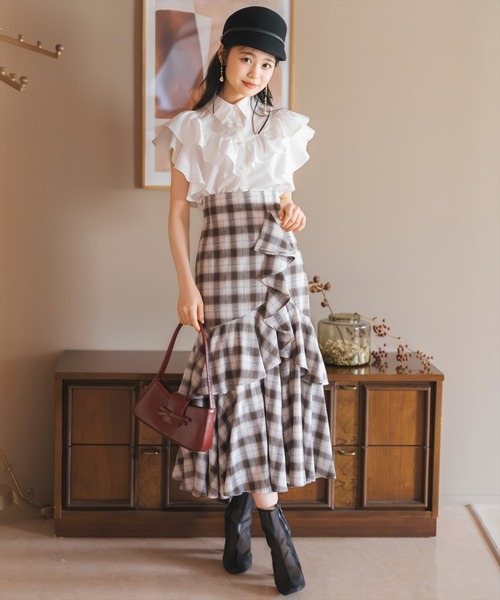 WILLSELECTION(ウィルセレクション)の「バックレース切替フリルブラウス(シャツ/ブラウス・レディース・ブラック/オフホワイト/ライトグレー・FREE)」の18枚目の写真