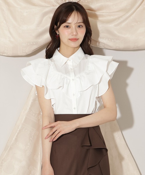 WILLSELECTION(ウィルセレクション)の「バックレース切替フリルブラウス(シャツ/ブラウス・レディース・ブラック/オフホワイト/ライトグレー・FREE)」の19枚目の写真