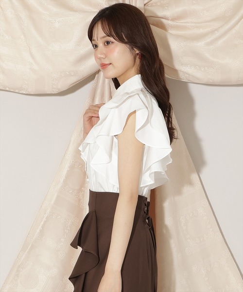 WILLSELECTION(ウィルセレクション)の「バックレース切替フリルブラウス(シャツ/ブラウス・レディース・ブラック/オフホワイト/ライトグレー・FREE)」の20枚目の写真