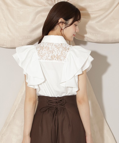 WILLSELECTION(ウィルセレクション)の「バックレース切替フリルブラウス(シャツ/ブラウス・レディース・ブラック/オフホワイト/ライトグレー・FREE)」の21枚目の写真