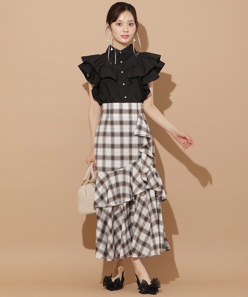 WILLSELECTION(ウィルセレクション)の「バックレース切替フリルブラウス(シャツ/ブラウス・レディース・ブラック/オフホワイト/ライトグレー・FREE)」の8枚目の写真