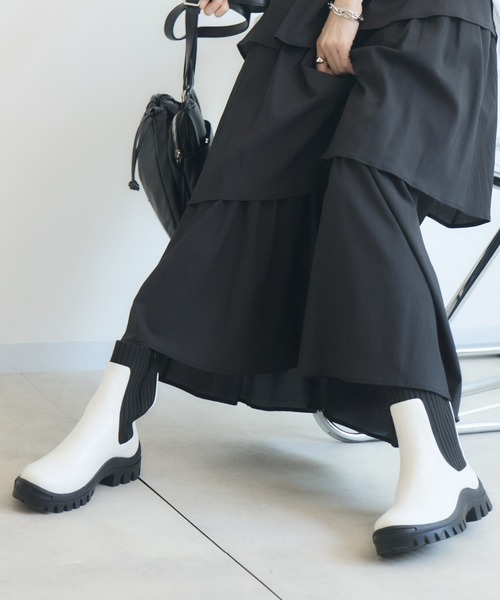 meeny miny（ミーニーマイニー）の「【meeny miny】【すらっと】美脚ニットsocksブーツ（ブーツ・レディース・ブラック/ホワイト・SMALL/MEDIUM/LARGE）」の2枚目の写真