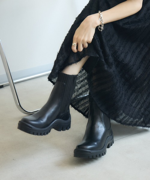 meeny miny（ミーニーマイニー）の「【meeny miny】【すらっと】美脚ニットsocksブーツ（ブーツ・レディース・ブラック/ホワイト・SMALL/MEDIUM/LARGE）」の8枚目の写真