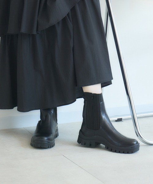 meeny miny（ミーニーマイニー）の「【meeny miny】【すらっと】美脚ニットsocksブーツ（ブーツ・レディース・ブラック/ホワイト・SMALL/MEDIUM/LARGE）」の14枚目の写真