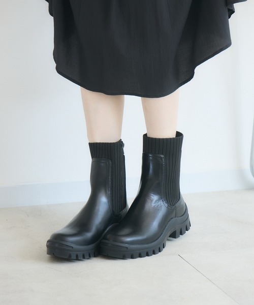 meeny miny（ミーニーマイニー）の「【meeny miny】【すらっと】美脚ニットsocksブーツ（ブーツ・レディース・ブラック/ホワイト・SMALL/MEDIUM/LARGE）」の18枚目の写真