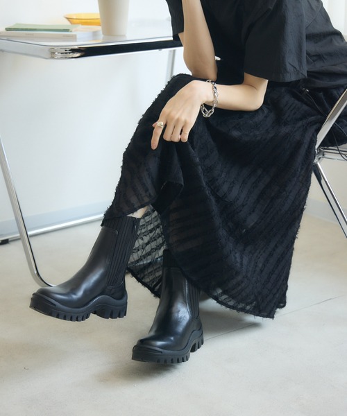 meeny miny（ミーニーマイニー）の「【meeny miny】【すらっと】美脚ニットsocksブーツ（ブーツ・レディース・ブラック/ホワイト・SMALL/MEDIUM/LARGE）」の9枚目の写真