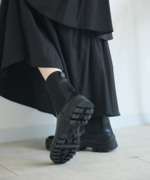 meeny miny（ミーニーマイニー）の「【meeny miny】【すらっと】美脚ニットsocksブーツ（ブーツ・レディース・ブラック/ホワイト・SMALL/MEDIUM/LARGE）」の12枚目の写真