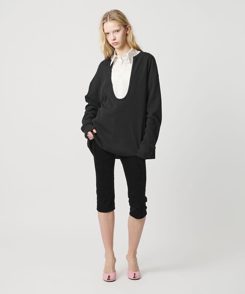 ATTISESSION（アティセッション）の「＜ATTISESSION＞ビッグ サーマル トップス（Tシャツ/カットソー・レディース・グレー系/オフホワイト/ブラック・FREE）」の3枚目の写真