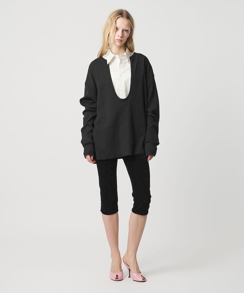 ATTISESSION（アティセッション）の「＜ATTISESSION＞ビッグ サーマル トップス（Tシャツ/カットソー・レディース・グレー系/オフホワイト/ブラック・FREE）」の11枚目の写真