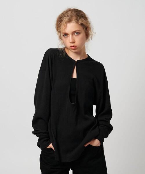 ATTISESSION（アティセッション）の「＜ATTISESSION＞ビッグ サーマル トップス（Tシャツ/カットソー・レディース・グレー系/オフホワイト/ブラック・FREE）」の12枚目の写真