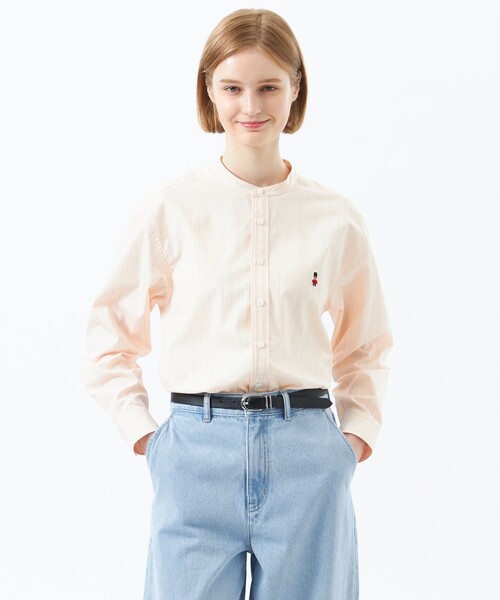 MACKINTOSH PHILOSOPHY（ﾏｯｷﾝﾄｯｼｭ ﾌｨﾛｿﾌｨｰ）の「バッキンガムベア バンドカラーシャツ（シャツ/ブラウス・レディース・ライトブルー/オレンジ/オフホワイト/ダークネイビー・38/36）」の4枚目の写真