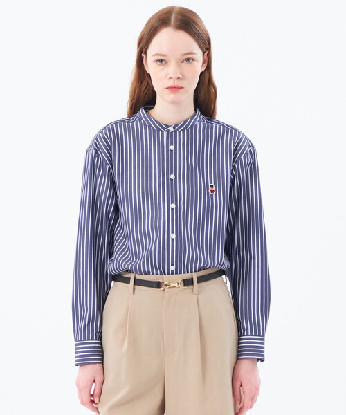MACKINTOSH PHILOSOPHY（ﾏｯｷﾝﾄｯｼｭ ﾌｨﾛｿﾌｨｰ）の「バッキンガムベア バンドカラーシャツ（シャツ/ブラウス・レディース・ライトブルー/オレンジ/オフホワイト/ダークネイビー・38/36）」の3枚目の写真