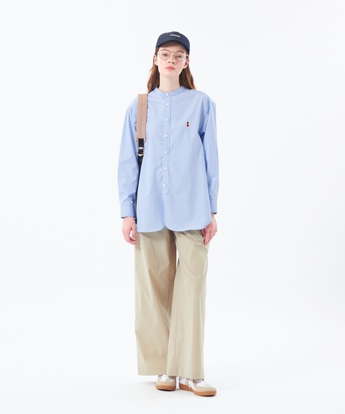 MACKINTOSH PHILOSOPHY（ﾏｯｷﾝﾄｯｼｭ ﾌｨﾛｿﾌｨｰ）の「バッキンガムベア バンドカラーシャツ（シャツ/ブラウス・レディース・ライトブルー/オレンジ/オフホワイト/ダークネイビー・38/36）」の7枚目の写真