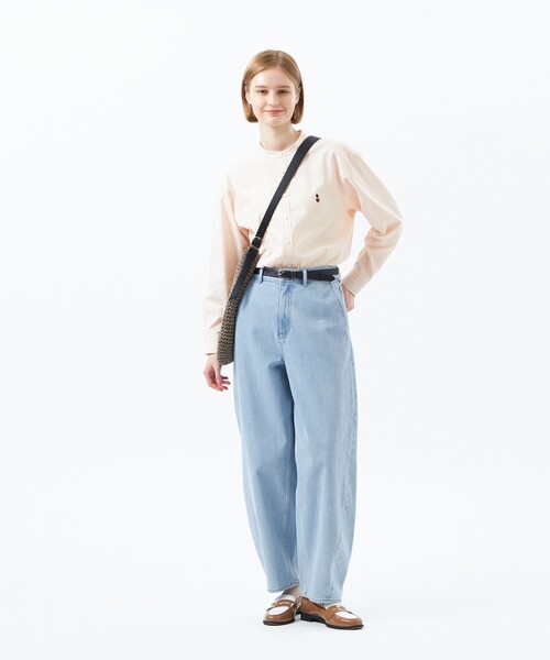 MACKINTOSH PHILOSOPHY（ﾏｯｷﾝﾄｯｼｭ ﾌｨﾛｿﾌｨｰ）の「バッキンガムベア バンドカラーシャツ（シャツ/ブラウス・レディース・ライトブルー/オレンジ/オフホワイト/ダークネイビー・38/36）」の9枚目の写真