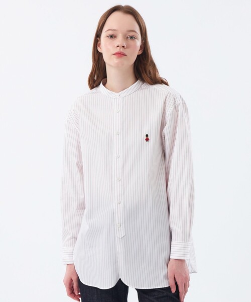 MACKINTOSH PHILOSOPHY（ﾏｯｷﾝﾄｯｼｭ ﾌｨﾛｿﾌｨｰ）の「バッキンガムベア バンドカラーシャツ（シャツ/ブラウス・レディース・ライトブルー/オレンジ/オフホワイト/ダークネイビー・38/36）」の21枚目の写真