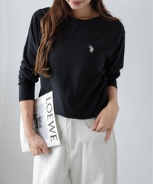 POLOワンポイント刺繍ロングTシャツ