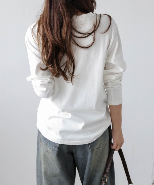 U.S. POLO ASSN.(ユーエスポロアッスン)の「POLOワンポイント刺繍ロングTシャツ(Tシャツ/カットソー・レディース・モカ/チャコール/アイボリー/ブラック/ベージュ/ネイビー・フリー)」の10枚目の写真