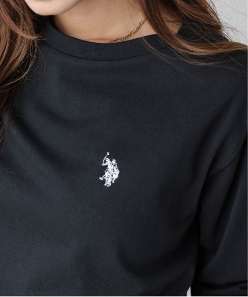 U.S. POLO ASSN.(ユーエスポロアッスン)の「POLOワンポイント刺繍ロングTシャツ(Tシャツ/カットソー・レディース・モカ/チャコール/アイボリー/ブラック/ベージュ/ネイビー・フリー)」の17枚目の写真