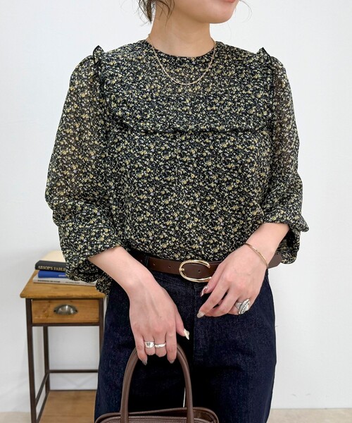 fredy emue（フレディエミュ）の「ピンタックギャザーブラウス（シャツ/ブラウス・レディース・ベージュ系その他/ブラック系その他/サックスブルー/ブラック・38）」の22枚目の写真