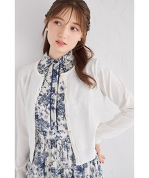 UVカット&接触冷感&ハンドウォッシュ♪超強撚パールフラワー釦カーディガン