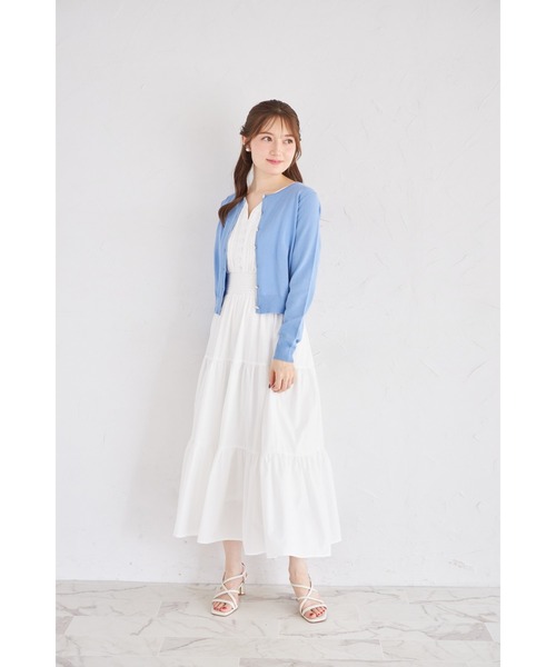 tocco closet(トッコ クローゼット)の「UVカット&接触冷感&ハンドウォッシュ♪超強撚パールフラワー釦カーディガン(カーディガン/ボレロ・レディース・ブラック/オフホワイト/ブルー/ローズ・M)」の18枚目の写真