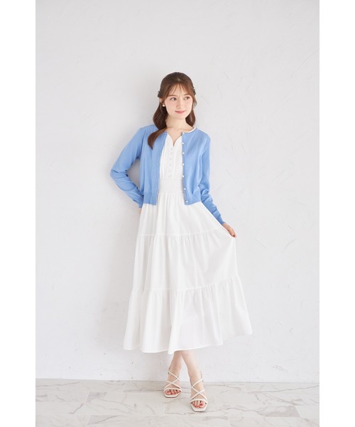 tocco closet(トッコ クローゼット)の「UVカット&接触冷感&ハンドウォッシュ♪超強撚パールフラワー釦カーディガン(カーディガン/ボレロ・レディース・ブラック/オフホワイト/ブルー/ローズ・M)」の19枚目の写真
