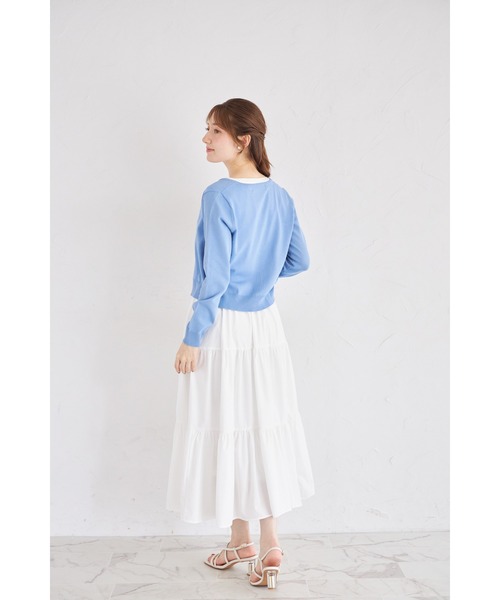 tocco closet(トッコ クローゼット)の「UVカット&接触冷感&ハンドウォッシュ♪超強撚パールフラワー釦カーディガン(カーディガン/ボレロ・レディース・ブラック/オフホワイト/ブルー/ローズ・M)」の20枚目の写真