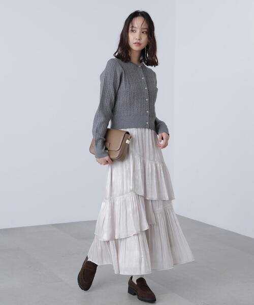 FREE'S MART(フリーズマート)の「◇金ボタンミニケーブルカーディガン(カーディガン/ボレロ・レディース・ネイビー/ホワイト系その他/グレー/ブルー/ブラウン・FREE)」の14枚目の写真