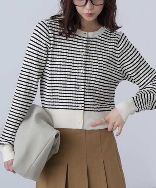 FREE'S MART(フリーズマート)の「◇金ボタンミニケーブルカーディガン(カーディガン/ボレロ・レディース・ネイビー/ホワイト系その他/グレー/ブルー/ブラウン・FREE)」の18枚目の写真